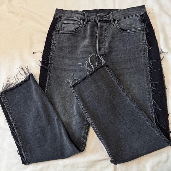 3x1 Made Here Jeans Size 28 in Black Wash ~ Frayed Side Trim Ankle Straight Leg - Picture 9 of 9